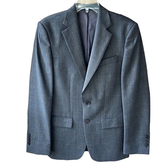 Zara Man Wool/Silk Blend Blazer Sports Jacket. Gray/Black Houndstooth. Sz36 - Picture 1 of 11